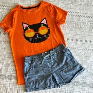 Girls XL Cat & Jack Tee  / XL old navy shorts
